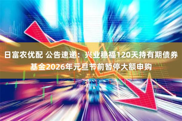 日富农优配 公告速递：兴业稳福120天持有期债券基金2026年元旦节前暂停大额申购